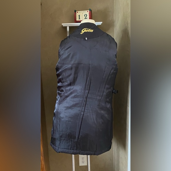 Guess Down Puffer Jacket Full Zip Down Feathers Black Women Small Winter - Picture 14 of 16